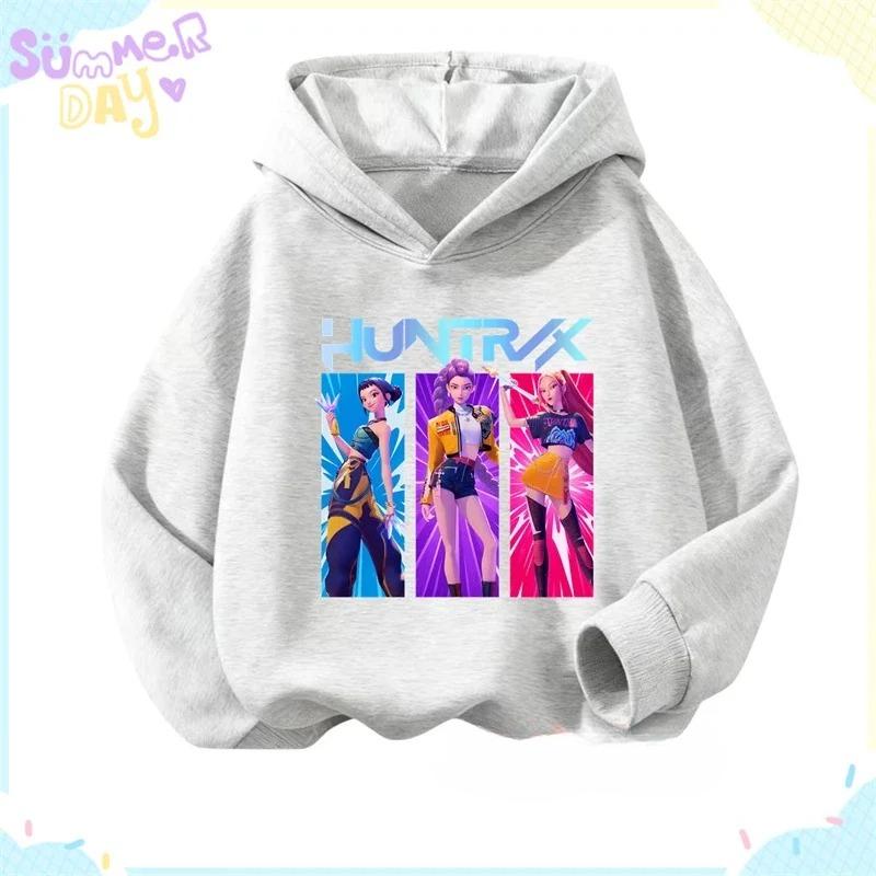 Kpop Demon Hunters Anime Girls Hoodie Cartoon Printed Casual Warm Comfortable Autumn Winter Hoodies