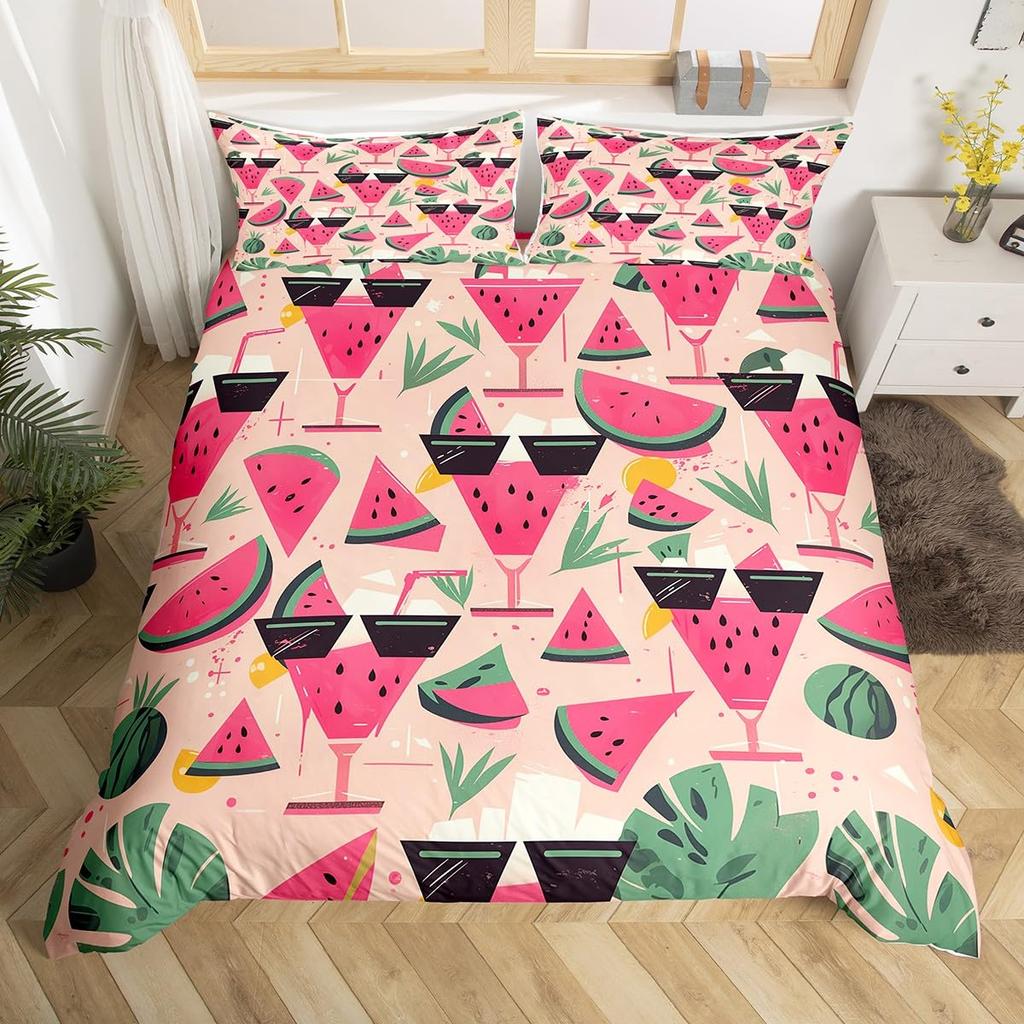 Juice Drink Duvet Cover Sets Queen King Lightweight Quilt Covers Bedroom Decor Cool Summer Themed Bedspread Covers No Comforter