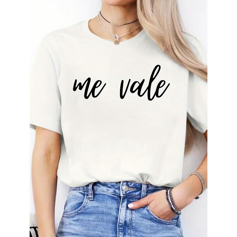 

Women S Round Neck Short Sleeve Sports T-Shirt with Spanish Letter Print for Spring and Summer Casual Wear. S белый