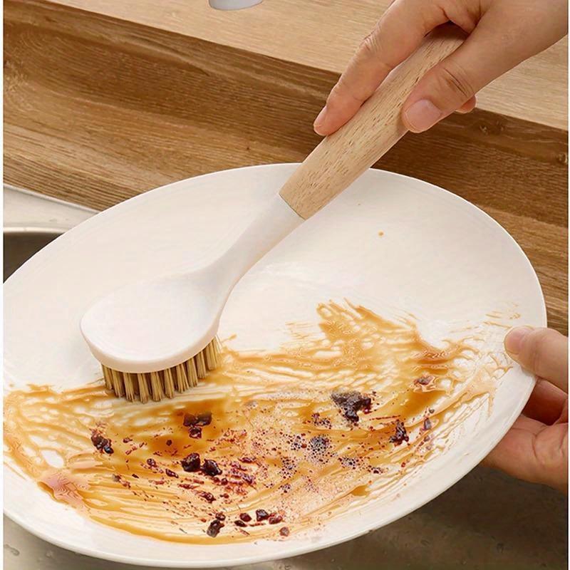 Kartáč na hrnce s dlouhou rukojetí na mytí nádobí, drhnutí hrnců a závěsný typ kartáč na čištění sporáku s dlouhou rukojetí