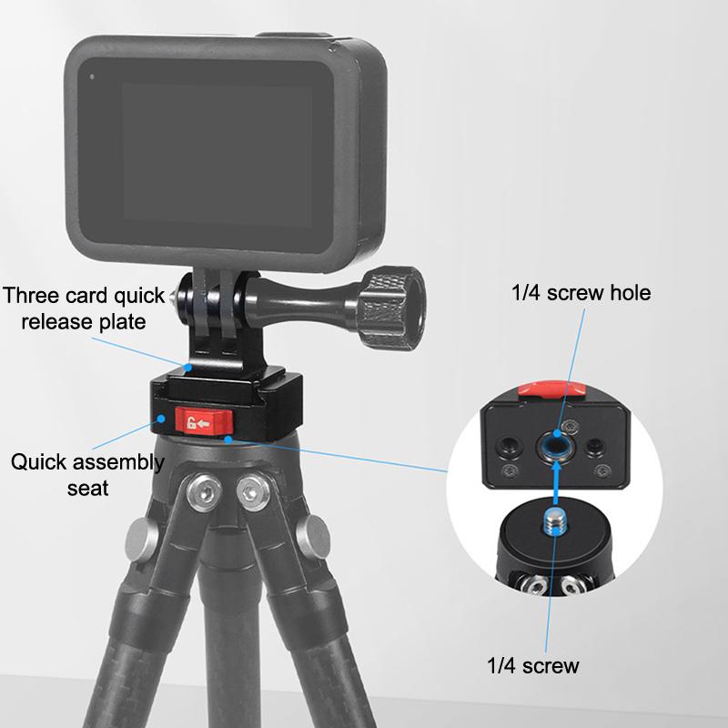 Mini Monitor Mount Plate Quick Release Clamp Fast Switch Install System 1/4 Screw For Action Camera Tripod Slide Rail Stabilizer