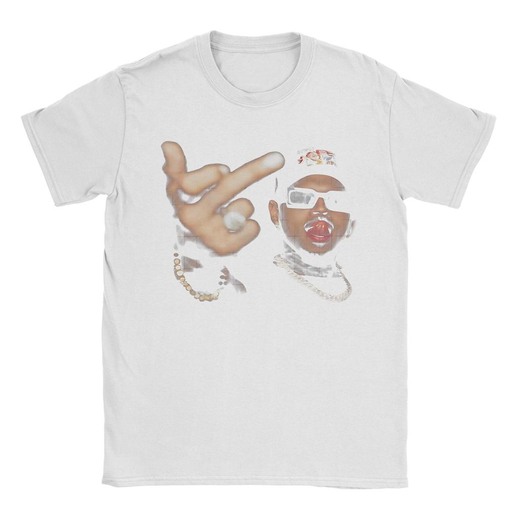 T-shirt Casual Divertenti Dito Chris Brown Uomo Girocollo Cotone Manica Corta Taglie Forti