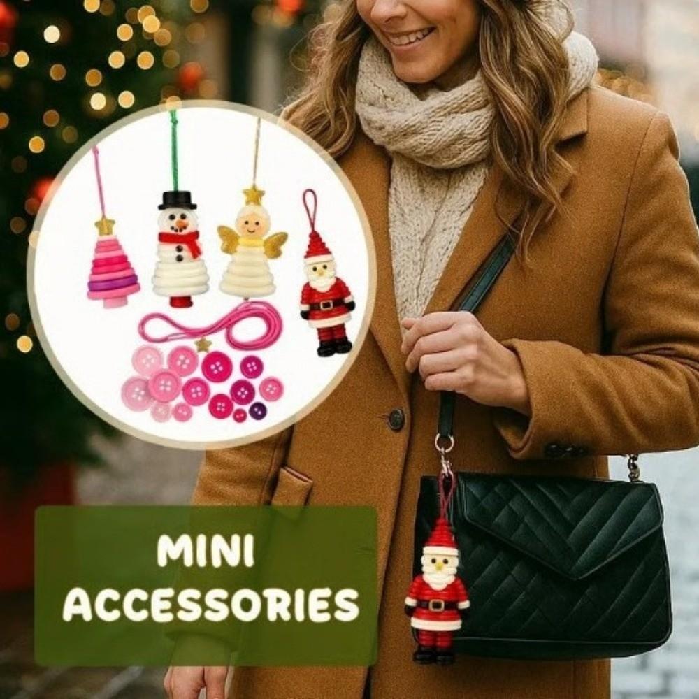 Handmade DIY Button Snowman Ornament Multiple Designs Santa Button Ornament Kit Christmas Trees