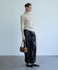 VERDEMAR Lambskin Drawstring Wide Pants