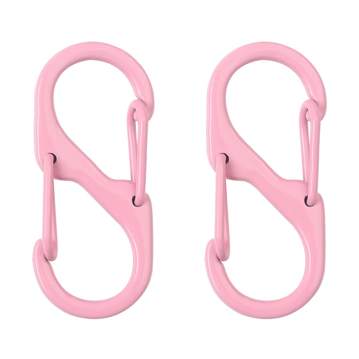

4-50Pcs Alloy+Iron Spray Paint Double S Buckle Clasps For Key Bag Accessories 13x32mm 4pcs рожевий