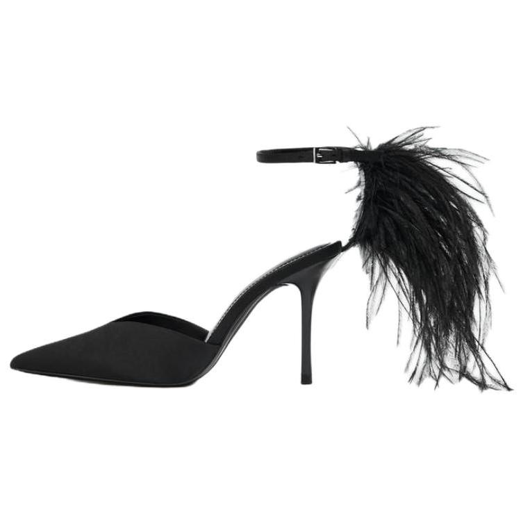 Zara Elegantní Stylové Jehlové Podpatky 10Cm Dámské Podpatky Černé 2202610800