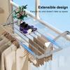 Travel Clothes Drying Rack with Sock Clips Large Retractable Towel Rack Foldable Hanging Airer for Home Balcony Railings Windows