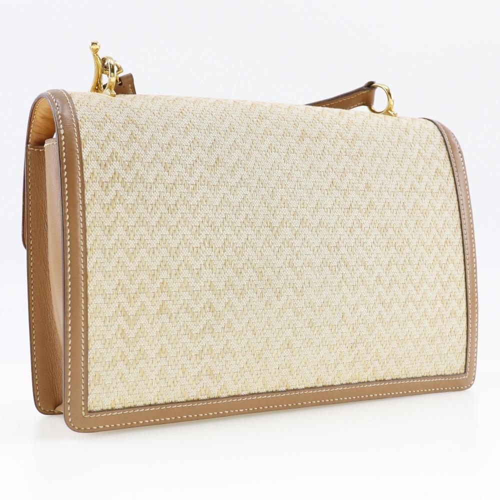 Hermes Vintage Shoulder Bag Canvas Women Used