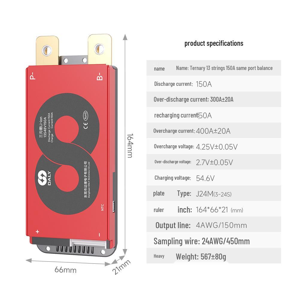 Dali BMS Battery Protection Board 3S-24S 150A/200A with Temperature Control for Tricycle Energy Storage