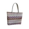 Embroidery Shoulder Bag Vintage Style Tote Bag Womens Handbag Lady Zipper Shopping Bag Travel Purse for Vacation Party Summer