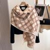 Winter Imitation Cashmere Scarf Women'S Camellia Korean Version Dongdaemun Shawl Versatile Cute Thickened Scarf Tide