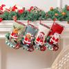 Bright Color Christmas Stocking Soft Christmas Stockings 4 Pcs Burlap Christmas Stockings Set 3d Santa Snowman Elk for Fireplace