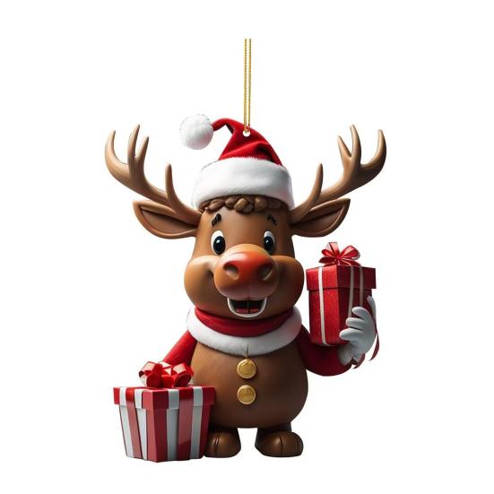 

Мультяшный олень рождественский кулон подвесное украшение с шнурком
