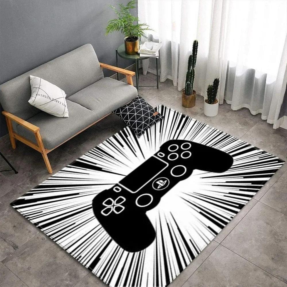 Cartoon Game Console Carpet for Living Room Video Game Children Player Area Rug Soft Anti-slip Bedroom Entrance Floor Mat