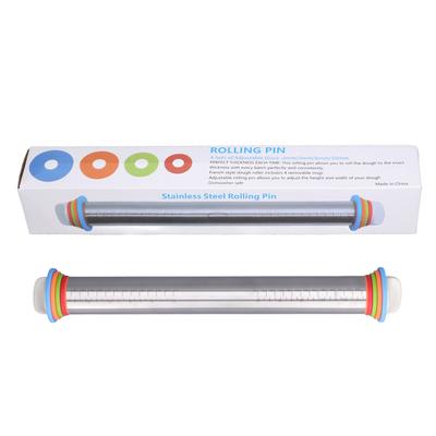 Rodillo con Anillos de Grosor Ajustable Ergonómico Antiadherente para Masa para Hornear en Cocina Casera