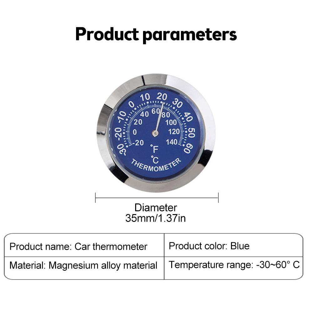 Mini Thermometer Hygrometer Mechanical No Battery Analog 37mm Car Temperature and Humidity Gauge with Paste Sticker