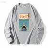 Shark Ukiyo E T Shirt Vintage Washed Casual Fashion Versatile Top For Everyday Wear Comfortable Stylish Homme Soft