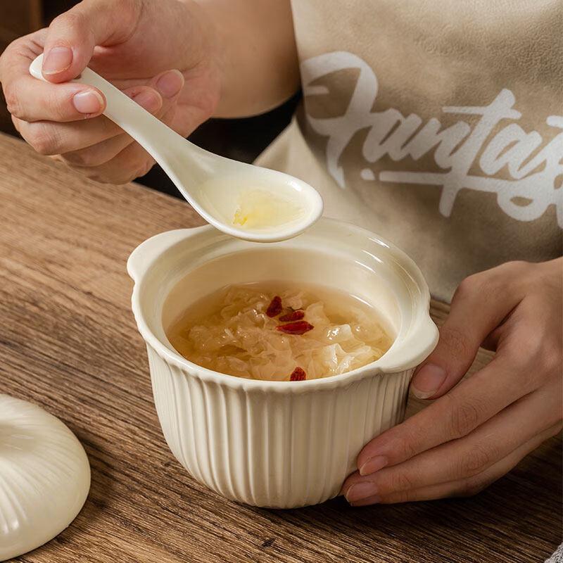 Ceramic Double-Ear Stew Pot with Lid