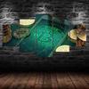 Bitcoin Network Crypto Poster 5 Piece Five Panel Wall Canvas Print Modern Art Picture Home Decor Gift For Him For Her