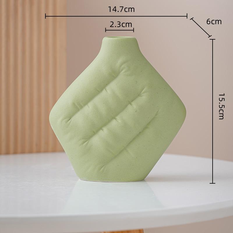 Ceramic Vase Fluffy Wrinkled Texture Creative Flowerpot Flower Vase Decorative Ornaments Home Decoration Accessories