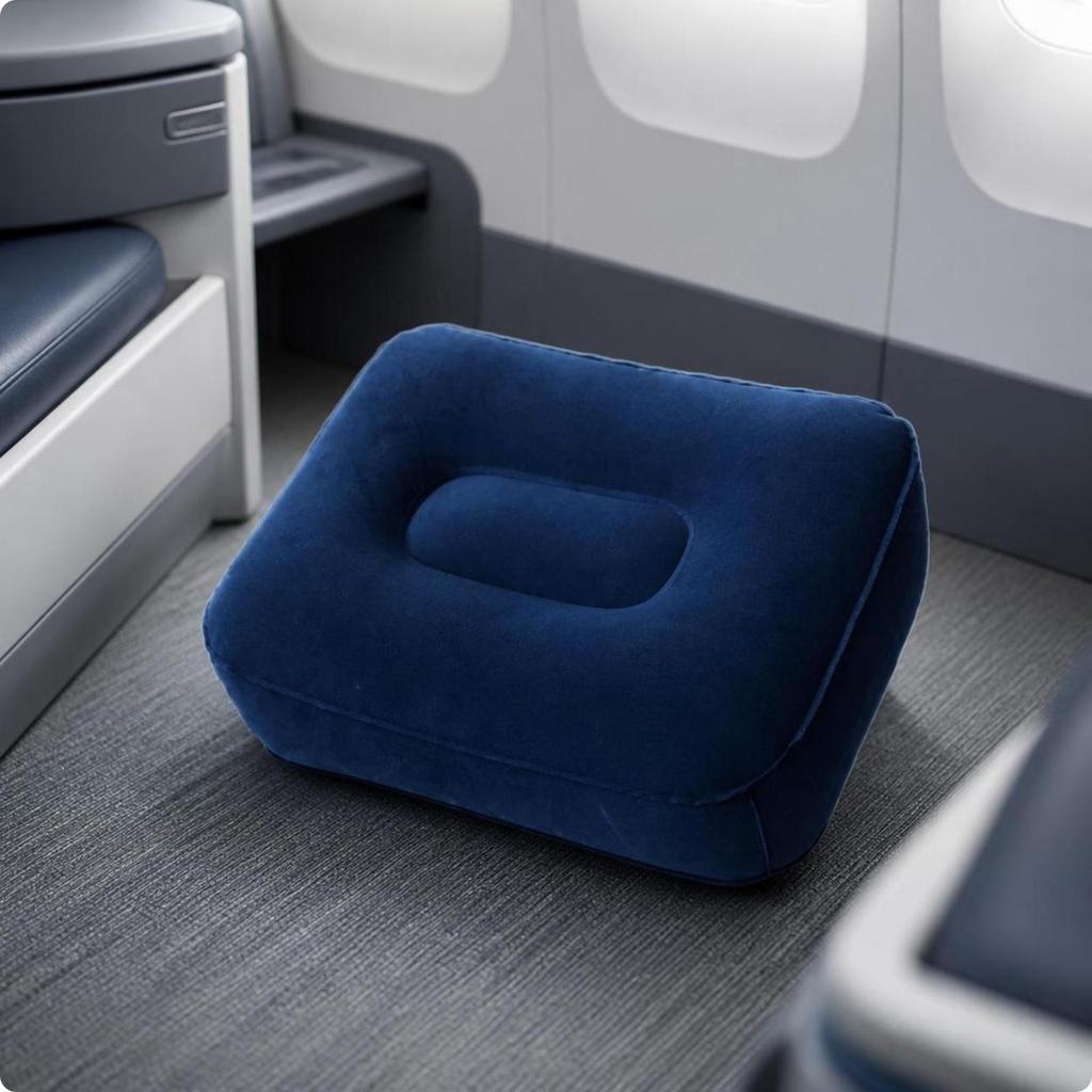 Inflatable Travel Footrest Cushion Aufblasbar Foot Support Tragbar for Travelers