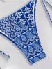 Printed Tie Side Sexy Two Piece Bikini Swimsuit Elegant Fashion For Beach Vacation