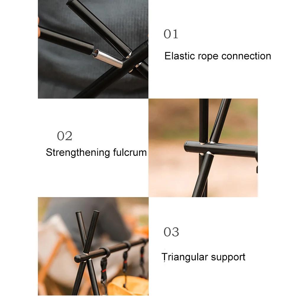 Outdoor Folding Camping Hanging Rack Shelf Top Plate with Hook Triangle Storage Hanger Picnic Cookware Pot Pan Hanging Rack