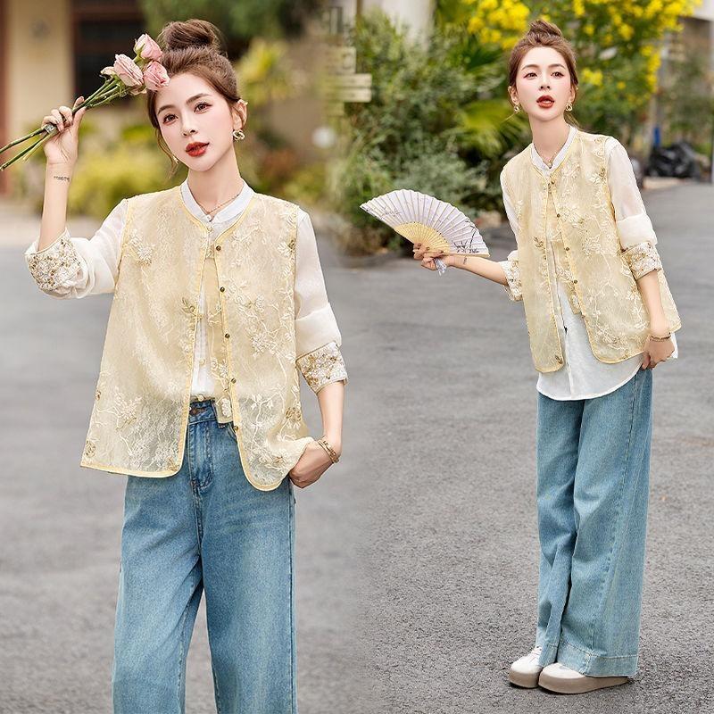 

Новый женский модный темпераментный тонкий верхняя одежда универсальный средний жилет топ высококачественный жилет женский тренд M (under 50kg recommended)