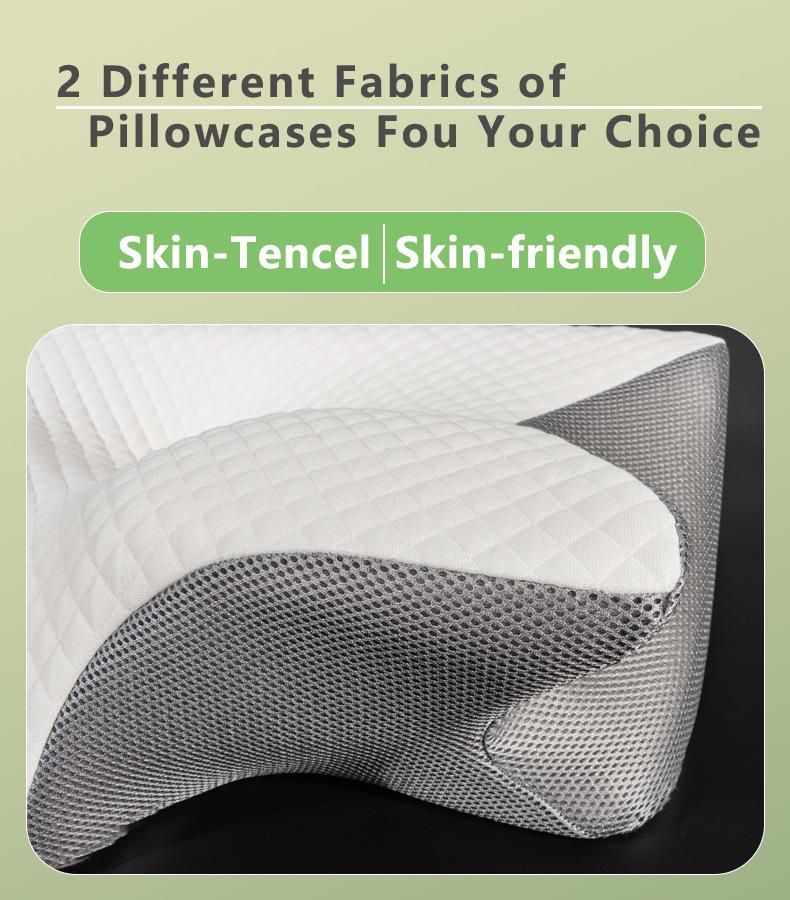 Cross-Border Slow-Rebound Memory Foam Ox Horn Neck Support Pillow