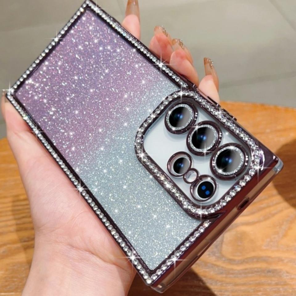 

Stylish Bling Glitter Diamond Case For Samsung Galaxy S25 S24 Ultra Plus Sparking Rhinestone Plating Bumper Sequin Clear Cover Samsung S24Plus