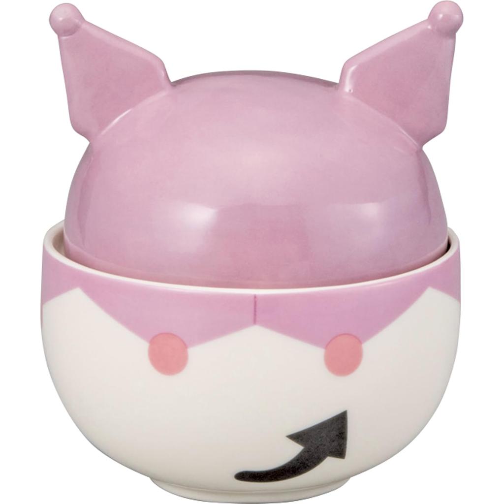 Sanrio 3D Bowl with 13 X Character "Round Kuromi" Lid, Approx. 400ml, Approx. 13cm, Tableware, Purple, San4556-4