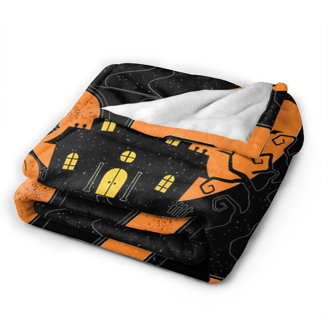 Haunted by 67 Funny Halloween Flannel Blanket Warm Soft Throw Blanket for Couch Bed Decorative Print Bedspread Sofa Bed Cover