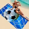 Football Pattern Microfiber Beach Towel Soft Absorbent Quick-Dry Lightweight Machine Washable for Swimming Camping Bathing Yoga