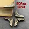 50/12PCS Bronze Metal Book Corners For Photo Albums Menus Folders DIY Scrapbooking Decor Corner Protectors