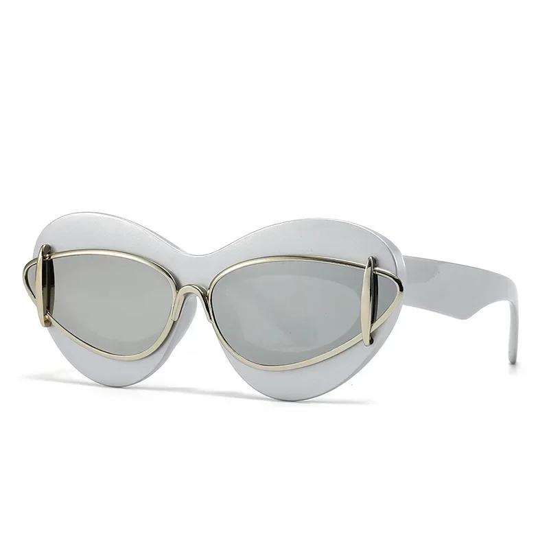New Fashion Women Cat Eye Sunglasses For Men PUNK Luxury Brand Female Sun Glasses Y2K Vintage Eyewear Shades UV400 Oculus