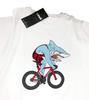 Cinelli Sam Turner Shark Größe für Rennräder und Radsport-T-Shirt, Weiß, L,