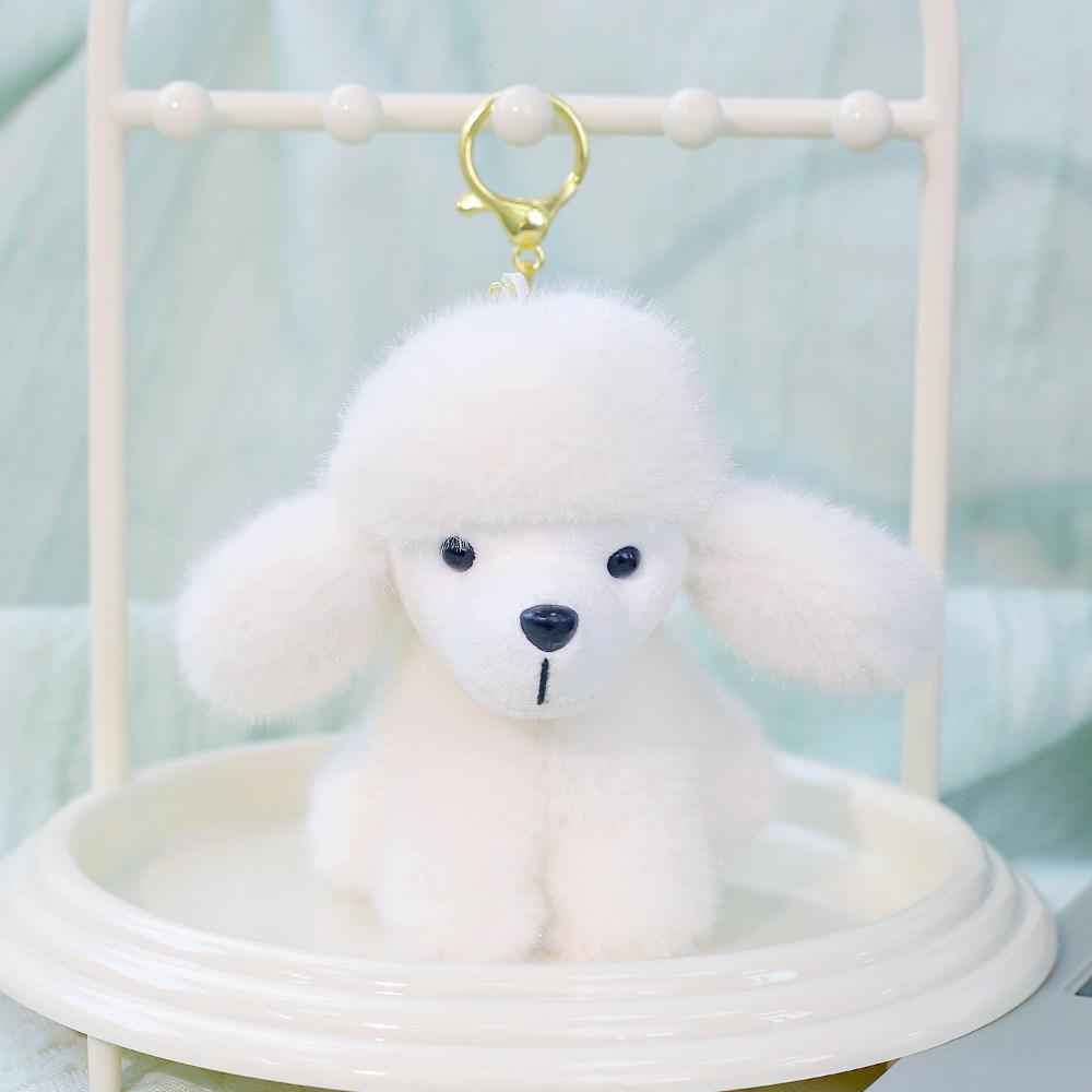 Plush Poodle Dog Toy Gift For Girls With Keychain And Bag Decor
