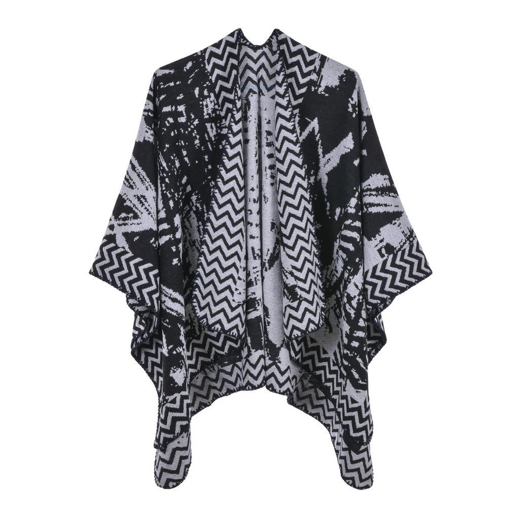 Ponchos Coat  Cashmere Scarves Women Winter Warm Shawls And Wraps Pashmina Thick Capes Blanket Femme Scarf