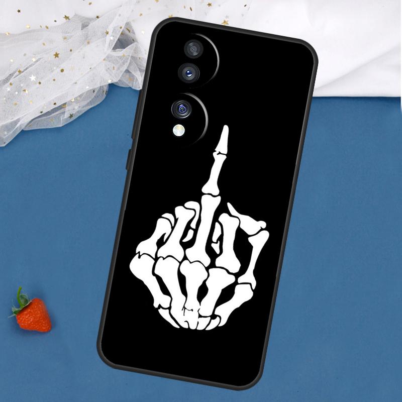 Skeleton Middle Finger Case For Honor Magic 7 5 6 Pro Lite Honor 200 400 50 70 90 X8 X9 X8a X8b X9a X9b X9c Cover