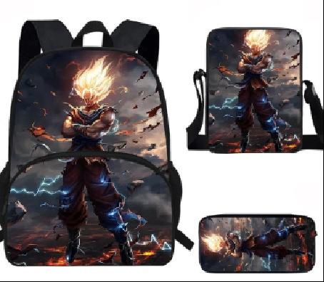 

Backpack Wukong Student Schoolbag 3D Digital Cartoon Primary School Children S Schoolbag Three piece set