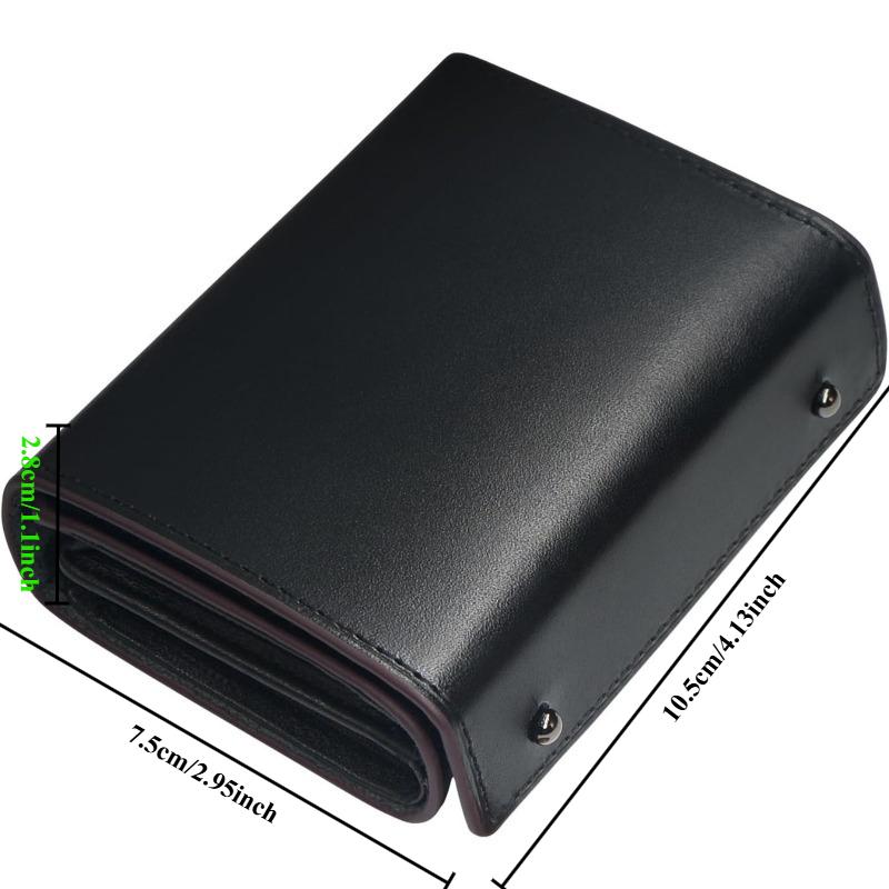 

1pc Short Wallet for Men Multi-slot Coin Purse Anti-theft Swiping Solid Color Business Tochigi Leather Wallet Daily Carry Gift чёрный