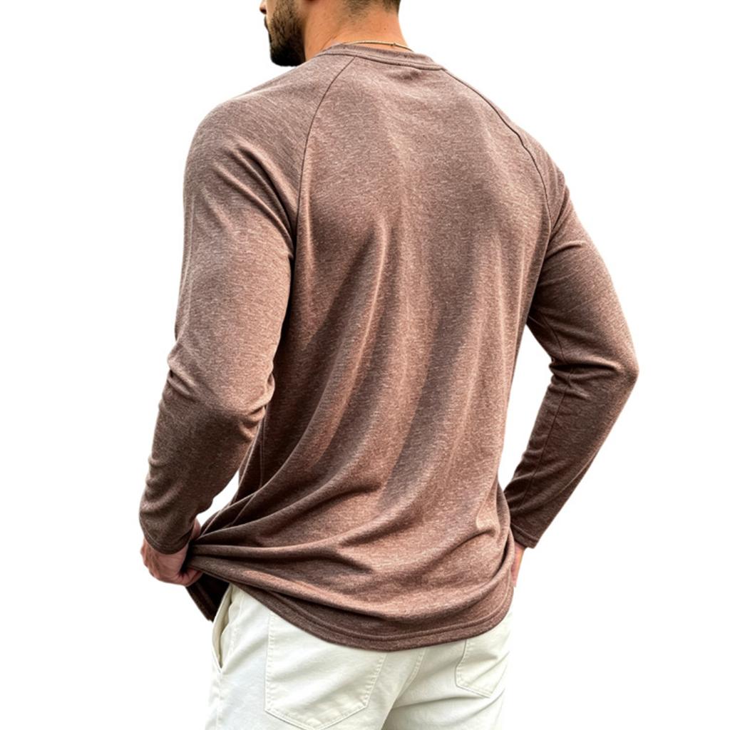 Men's Vintage Raglan Long Sleeve Crewneck T-Shirt Casual Base Layer Top for Everyday Wear