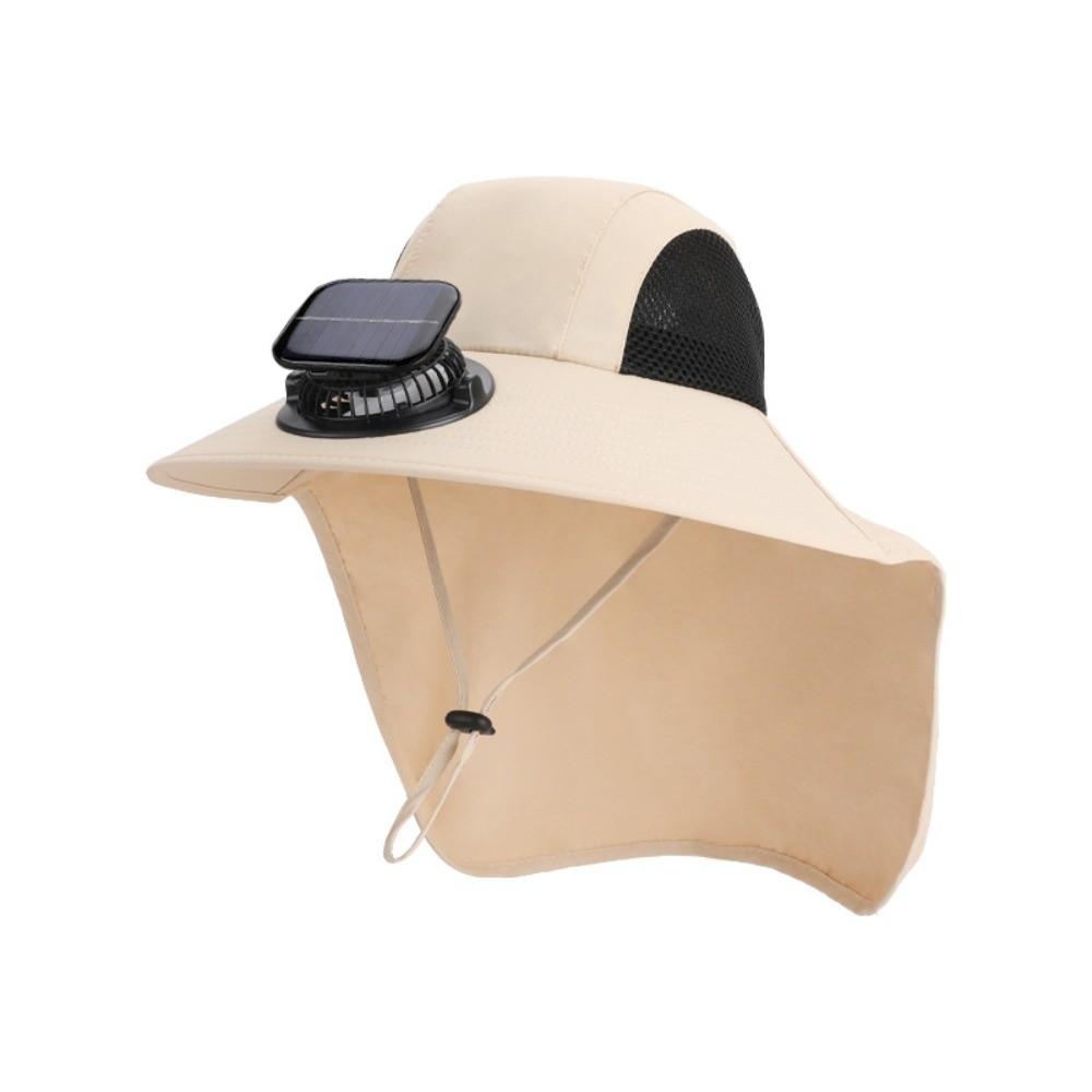 

Breathable Wide-Brimmed Hat Adjustable Outdoor UV-Protection Hat for 3.7V 300mAh Hiking бежевый