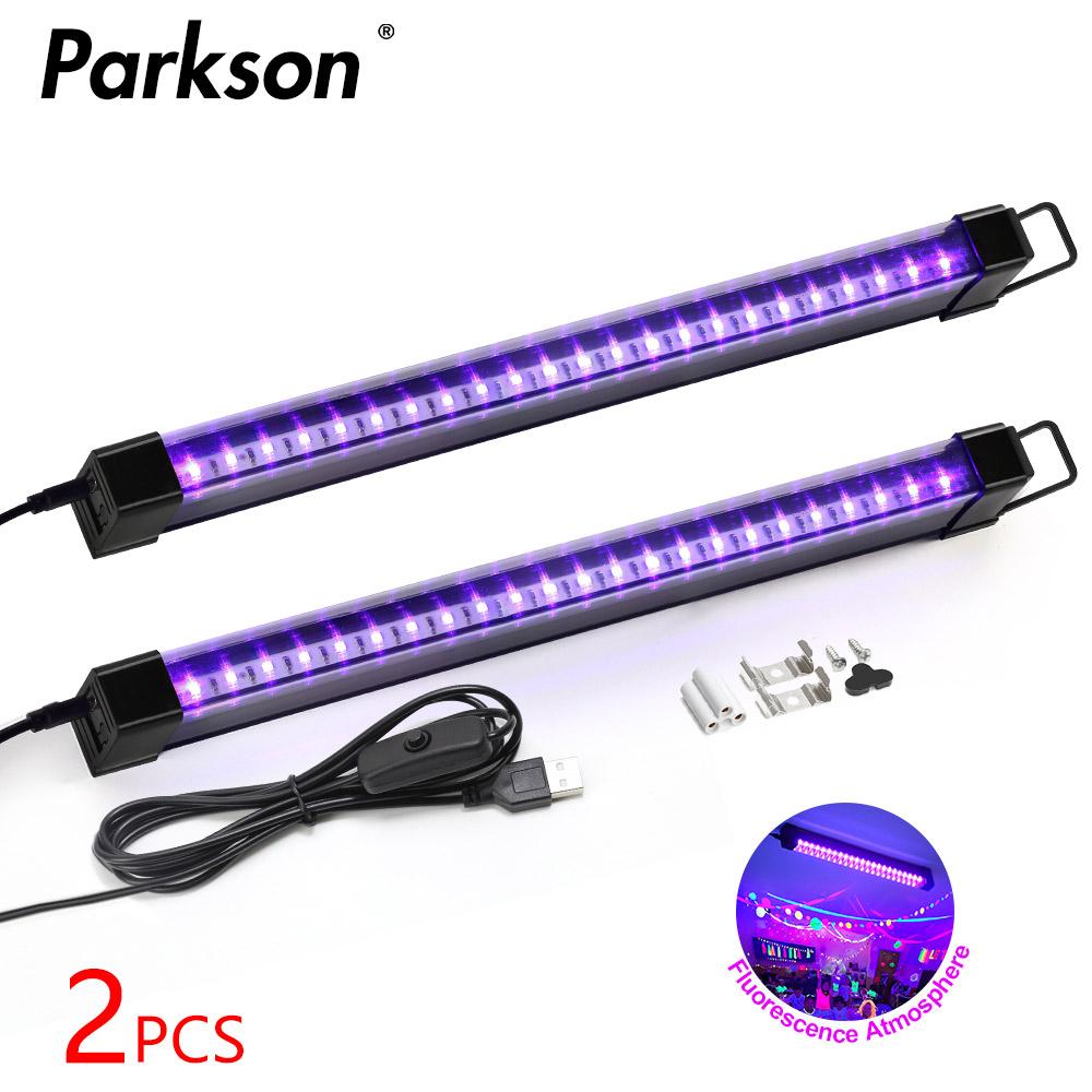 

2Pcs/lot USB UV LED Black Light T8 Blacklight Bar 395nm 400nm Fluorescent Party Disco Ultravilet Lamp T8 Tube UV Strip Lights 2PCS