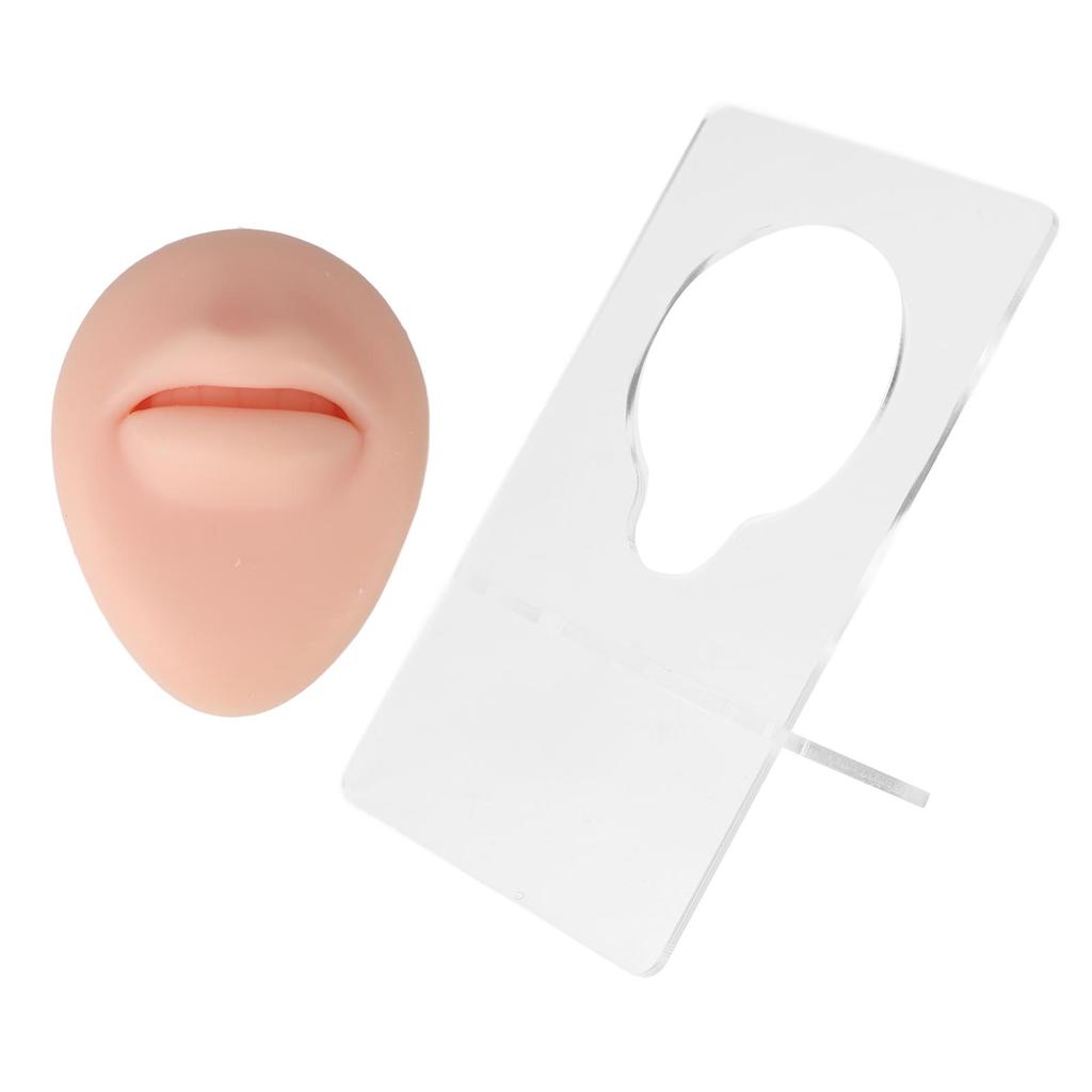 Silicone Lips Model 3D High Simulation Lifelike Elastic Lip Piercing Tattoo Practice Fake Lip Model for Training Light