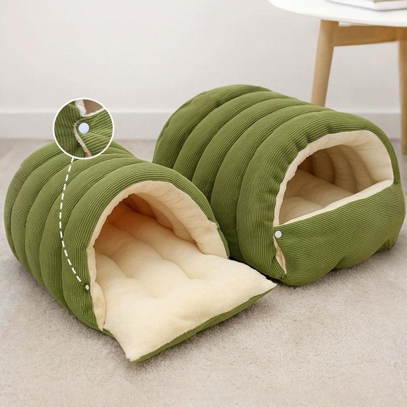 Winter Plush Cat Bed Warm Pet House Thickening Warmth Comfort Soft Kittens Sleeping Beds Cat Cave For Pet Warmth Pet Supplies