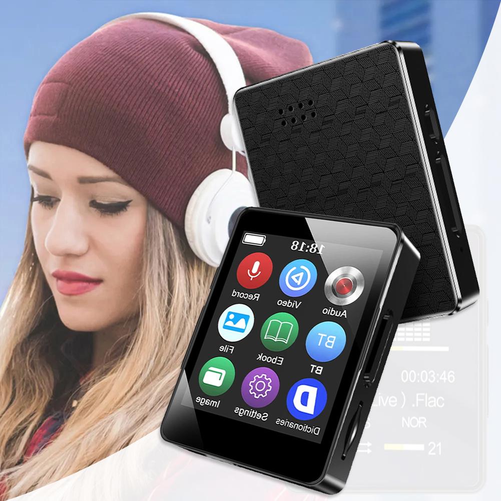 8-32GB MP3 MP4 Player BT5.0 Lossless Music Player Full Screen Support FM Radio Recording E-Book HiFi MP4 Student Walkman