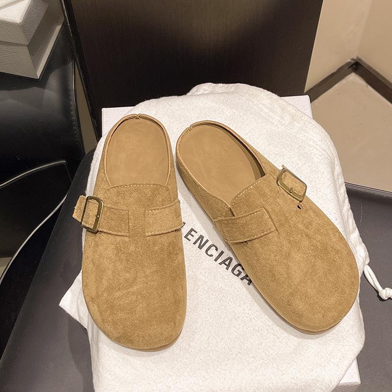 Thick-soled summer one-pedal new bag head slippers trendy half slippers 2025 casual slippers outer wear women