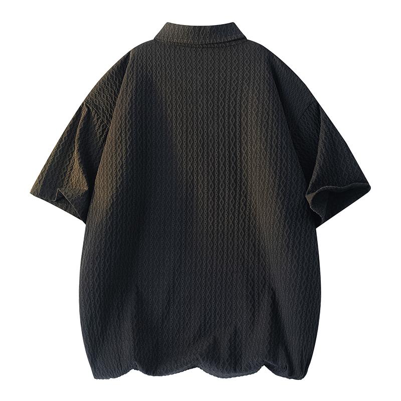 Lapel short-sleeved T-shirt men's summer loose simple casual pullover top