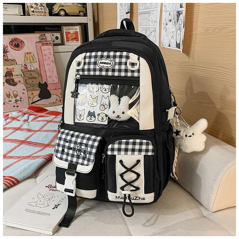 Cute cartoon ins wind schoolbag Girls college wind backpack Junior high school students lightweight largecapacity backpack